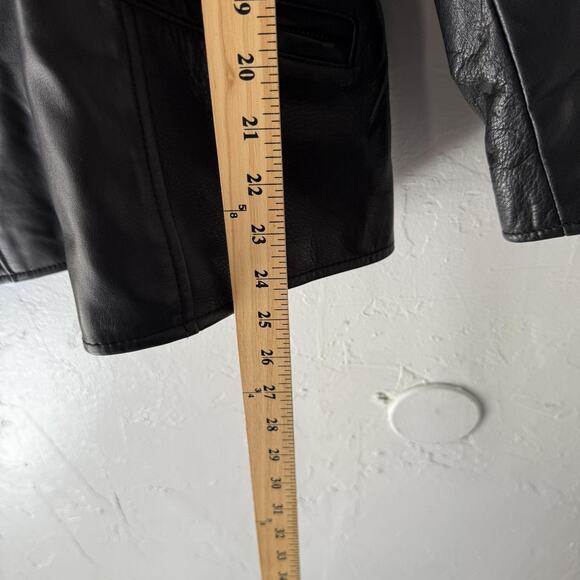 Selection Leathers Jacket Womens Large Genuine Leather Zip Pockets Buckle Moto - Picture 7 of 11